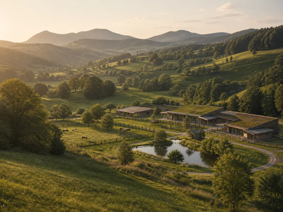 Visualisierung der langfristigen PAI Sanctuary Vision in einer österreichischen Landschaft